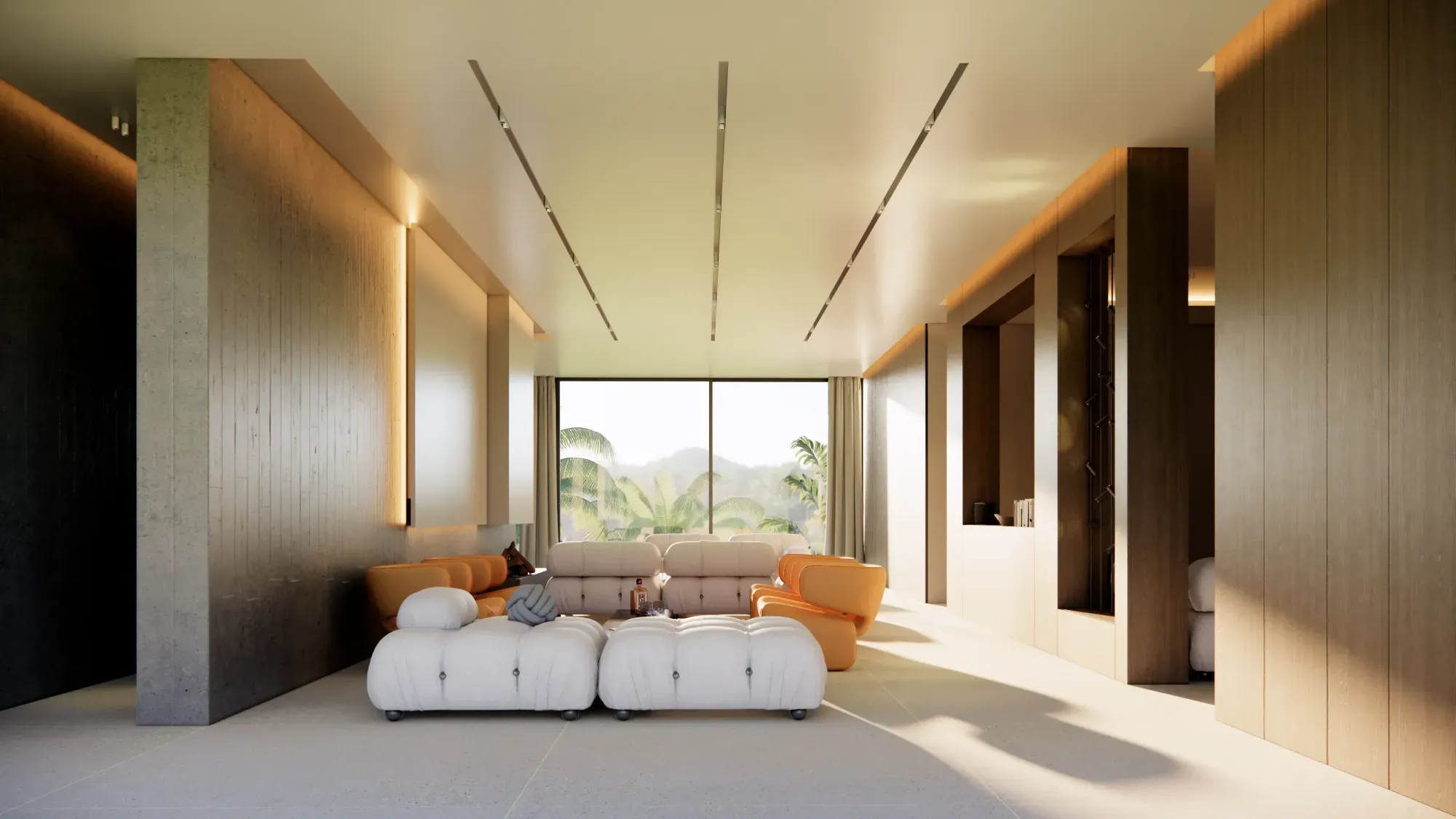 Rendering of the home cinema lounge